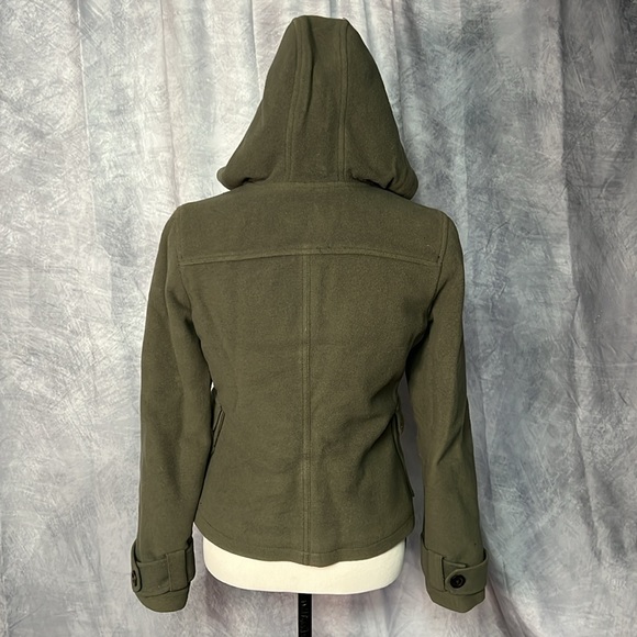 Xhilaration Military Inspired Olive Green Cropped Trench Coat - Medium - Picture 4 of 12